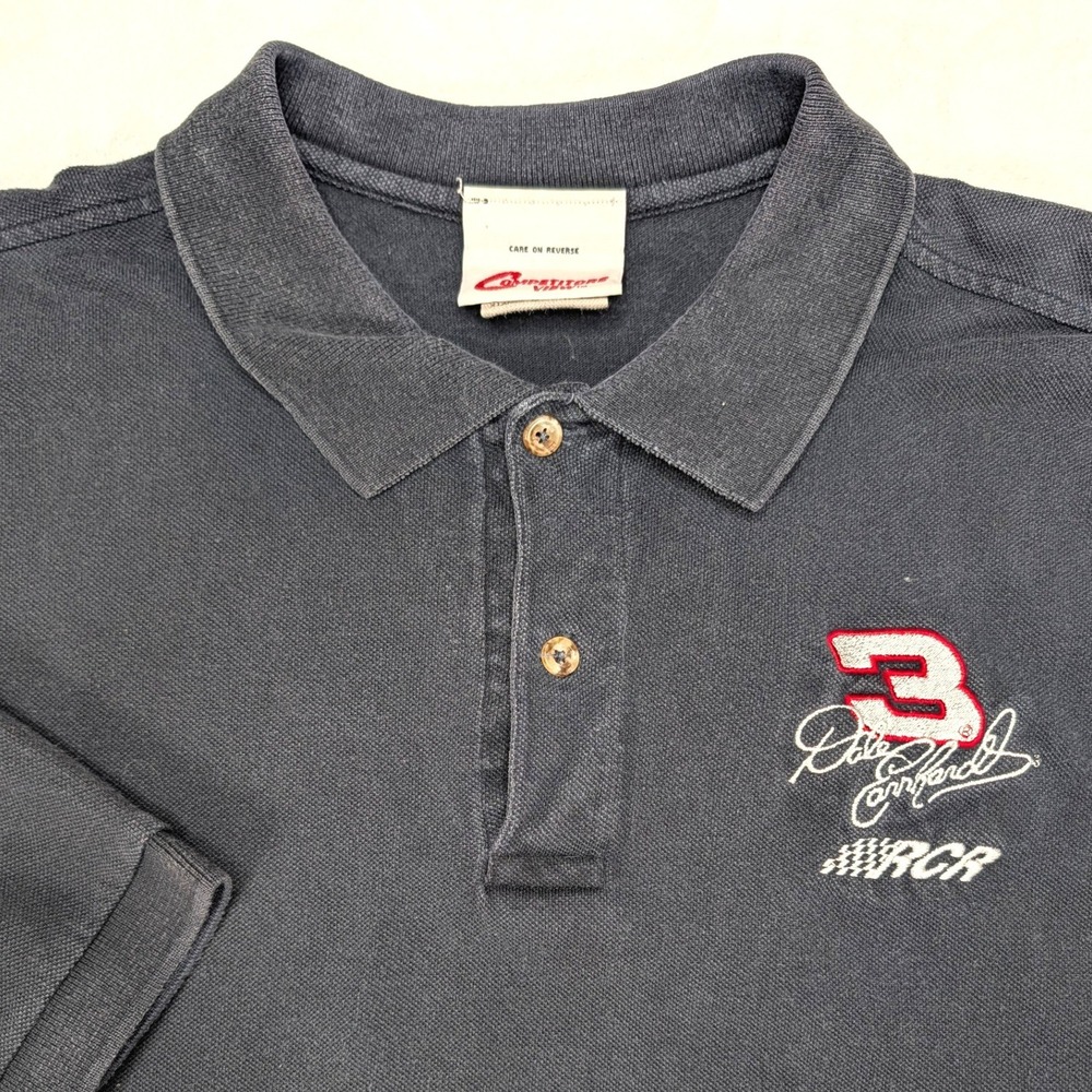 Vintage Dale Earnhardt #3 RCR‎ Polo Shirt Mens XL Black Oneita Competitors View